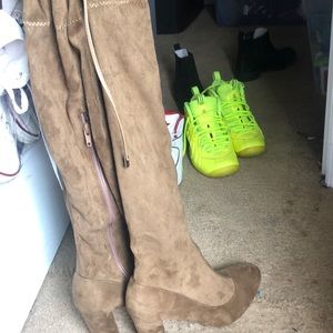 Green high heel boot